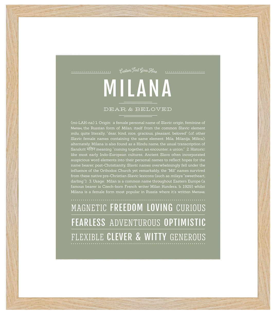 Milana | Name Art Print