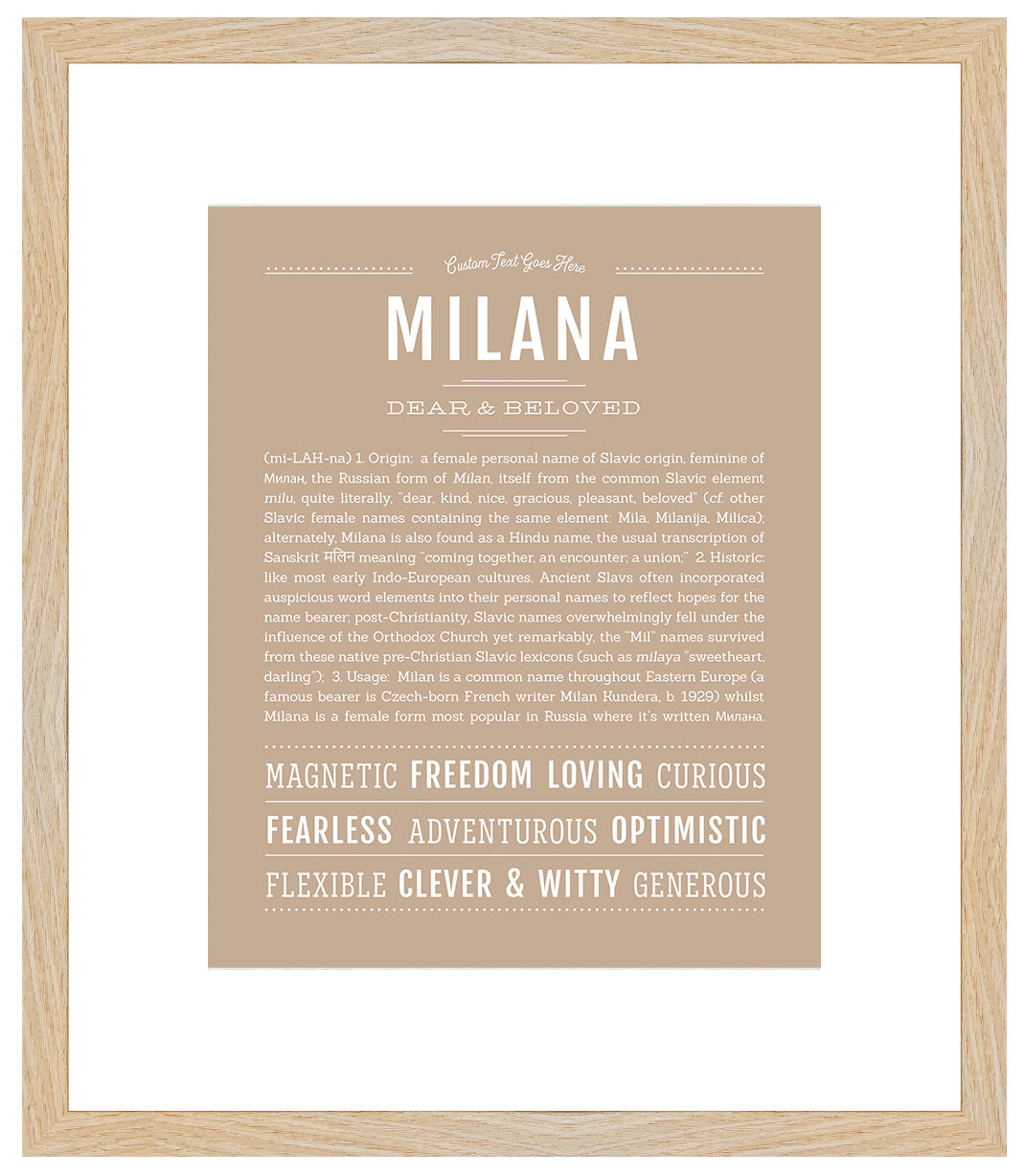 Milana | Name Art Print