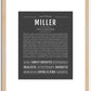 Miller (female) | Name Art Print