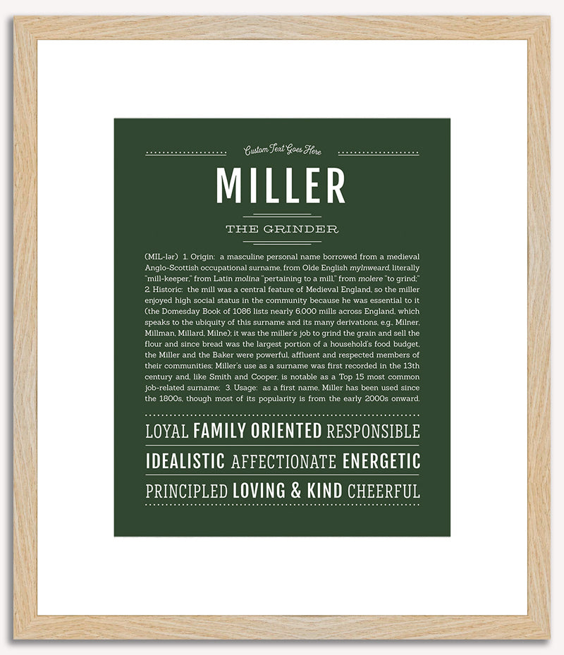 Miller (male) | Name Art Print