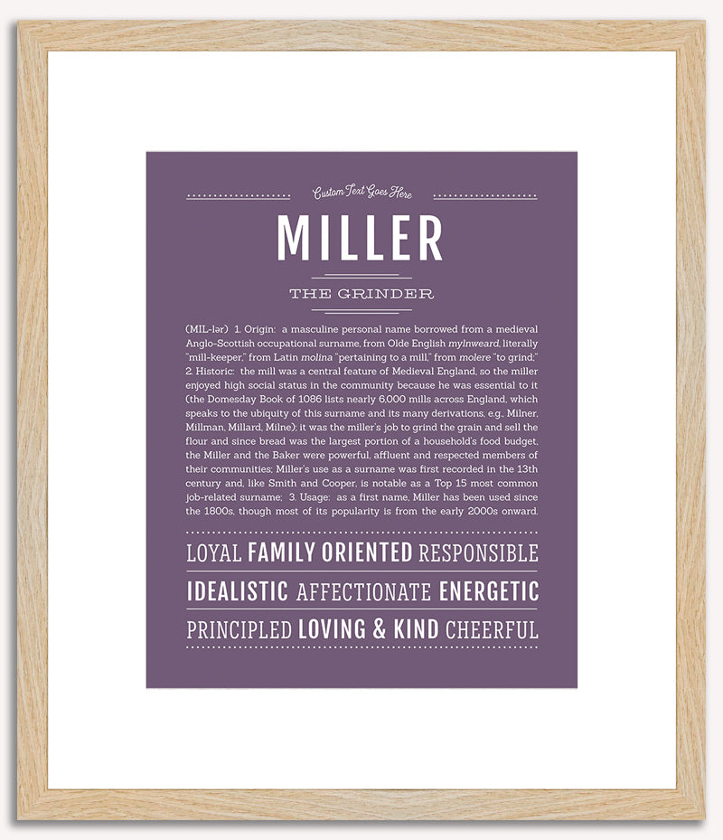 Miller (male) | Name Art Print