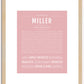 Miller (male) | Name Art Print