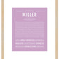 Miller (female) | Name Art Print