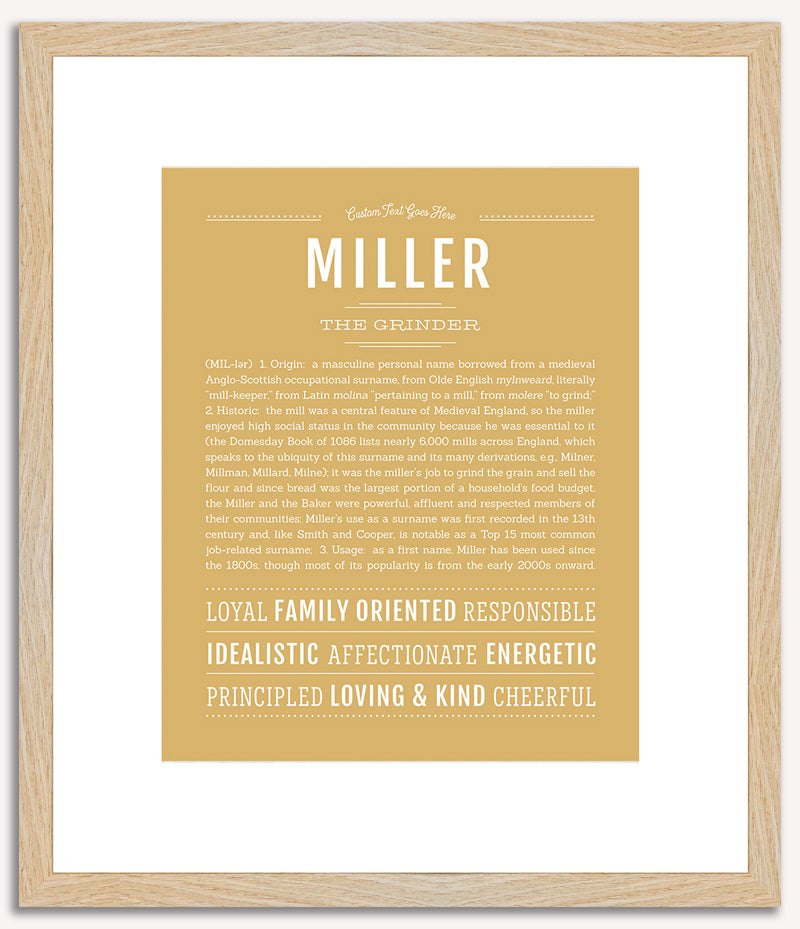 Miller (male) | Name Art Print