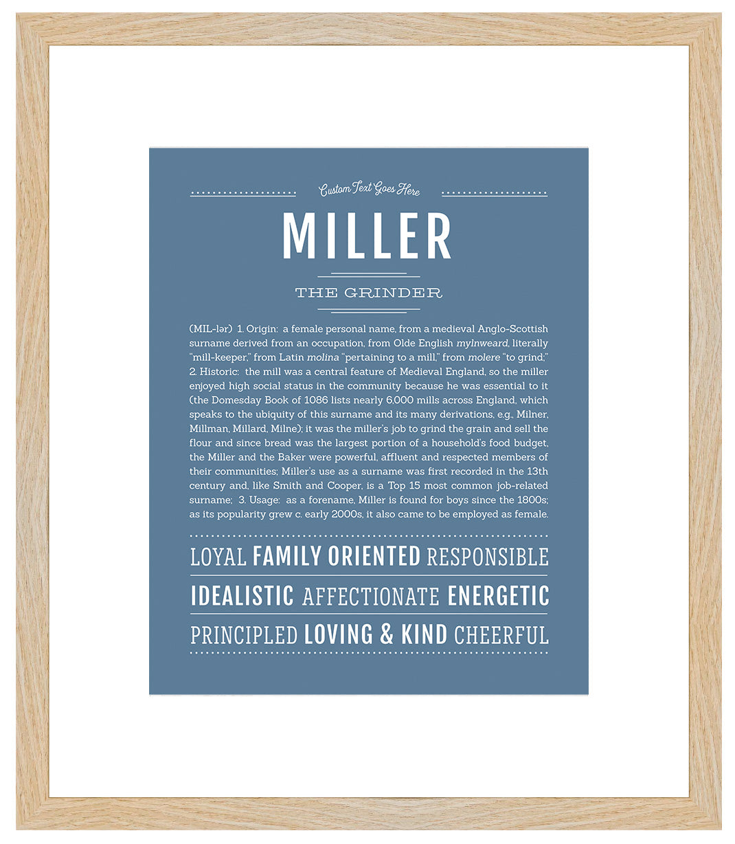 Miller (female) | Name Art Print