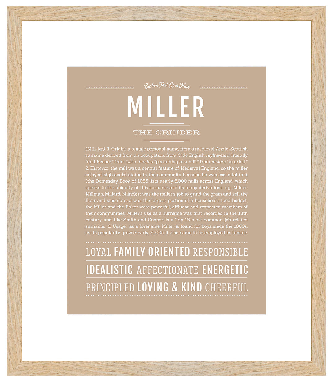 Miller (female) | Name Art Print