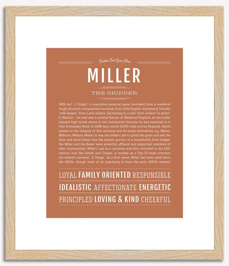 Miller (male) | Name Art Print