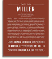 Miller (male) | Name Art Print – Name Stories