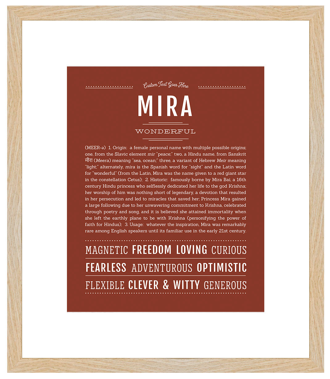 Mira | Name Art Print