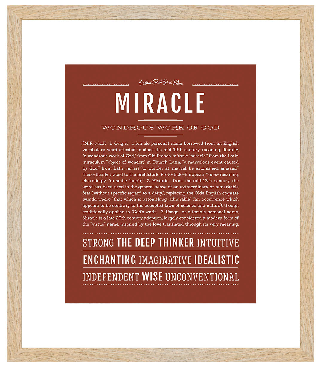 Miracle | Name Art Print