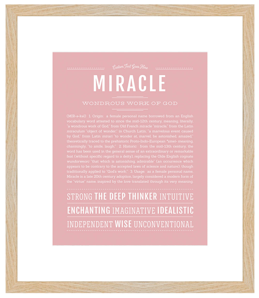 Miracle | Name Art Print