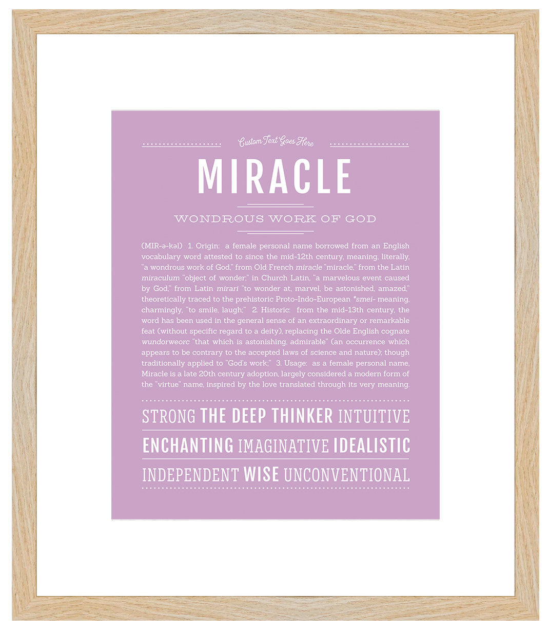 Miracle | Name Art Print