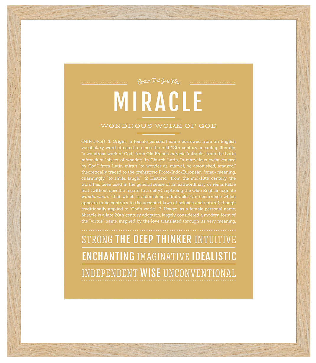 Miracle | Name Art Print