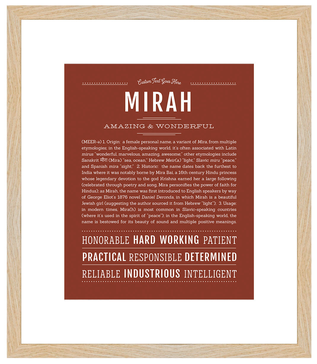 Mirah | Name Art Print