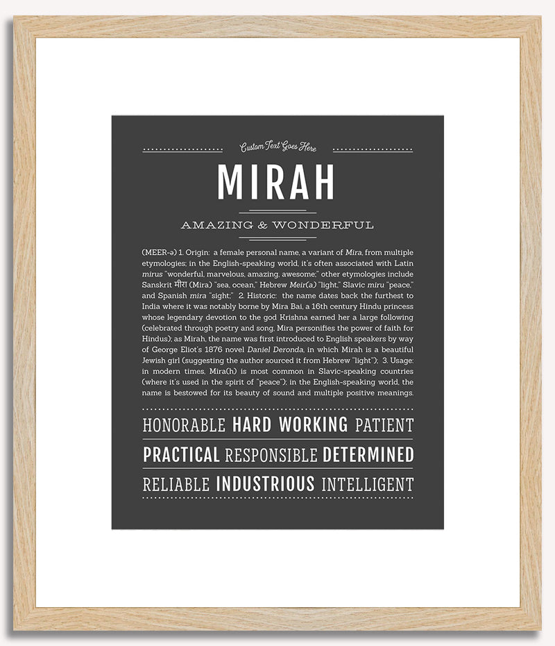 Mirah | Name Art Print