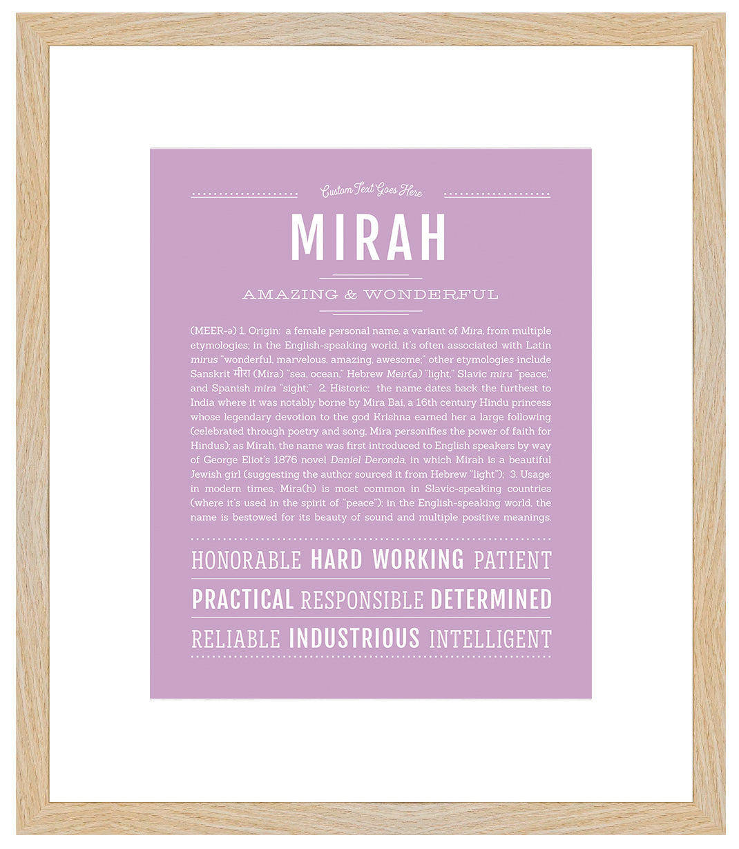 Mirah | Name Art Print