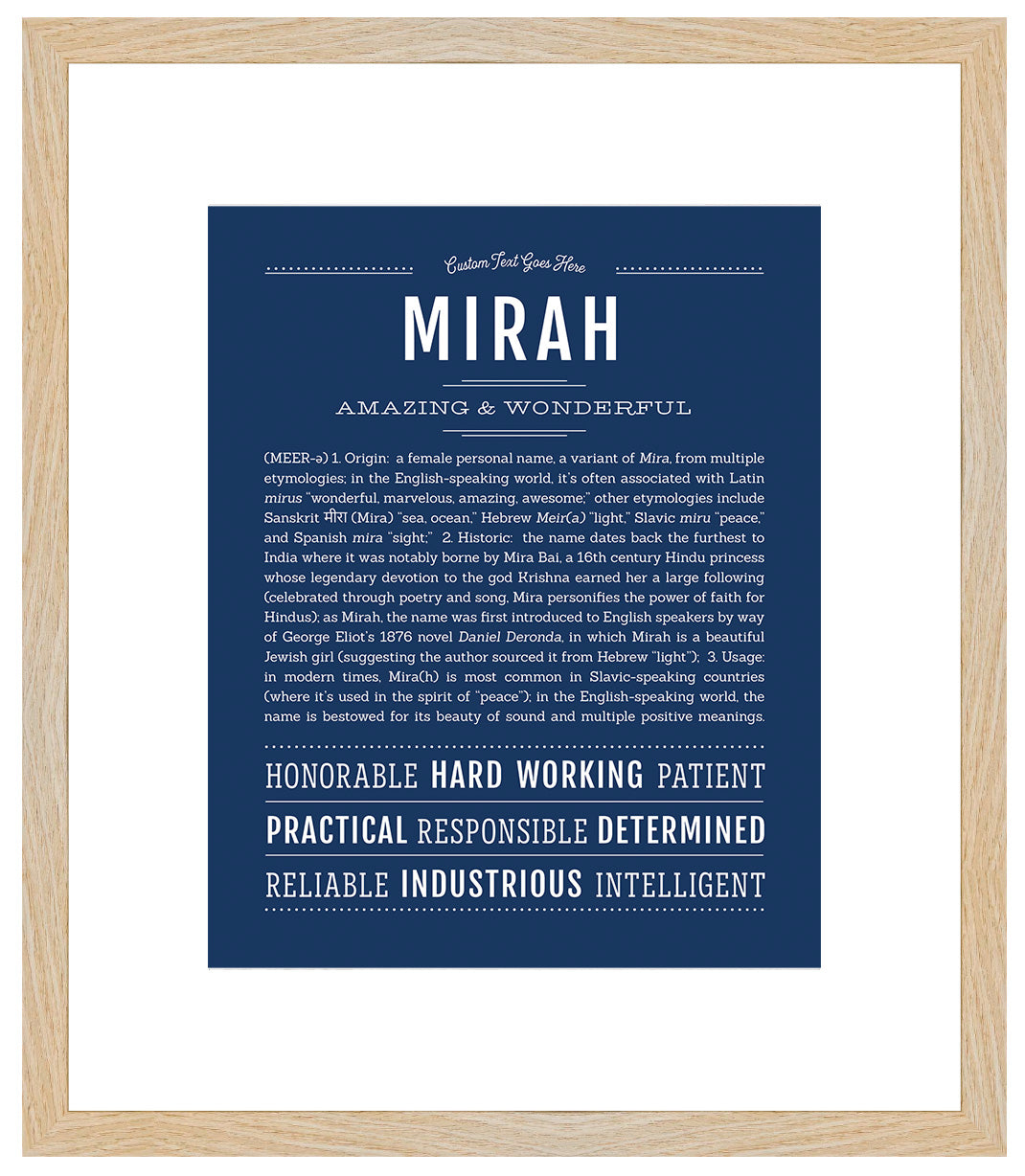 Mirah | Name Art Print