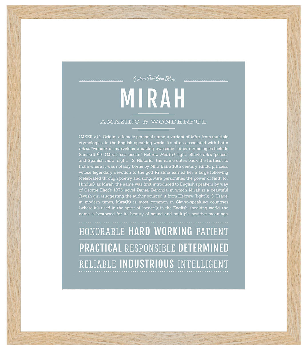 Mirah | Name Art Print