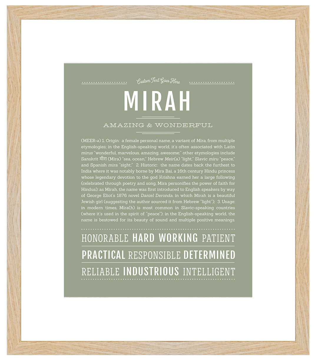 Mirah | Name Art Print