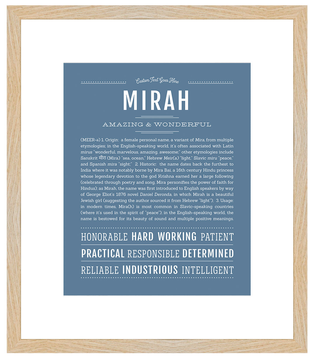 Mirah | Name Art Print