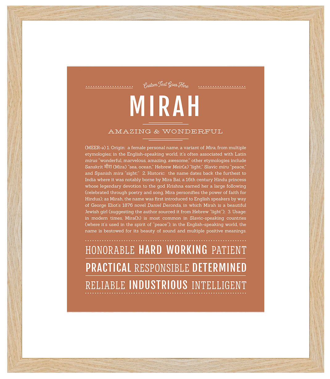 Mirah | Name Art Print