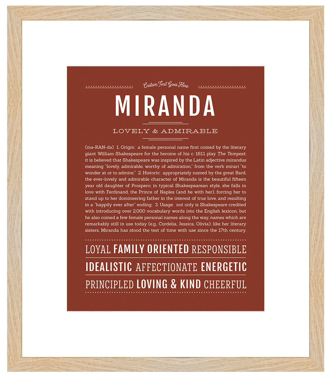 Miranda | Name Art Print