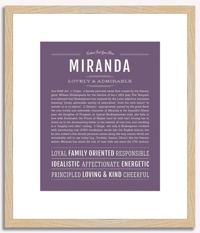 Miranda | Name Art Print