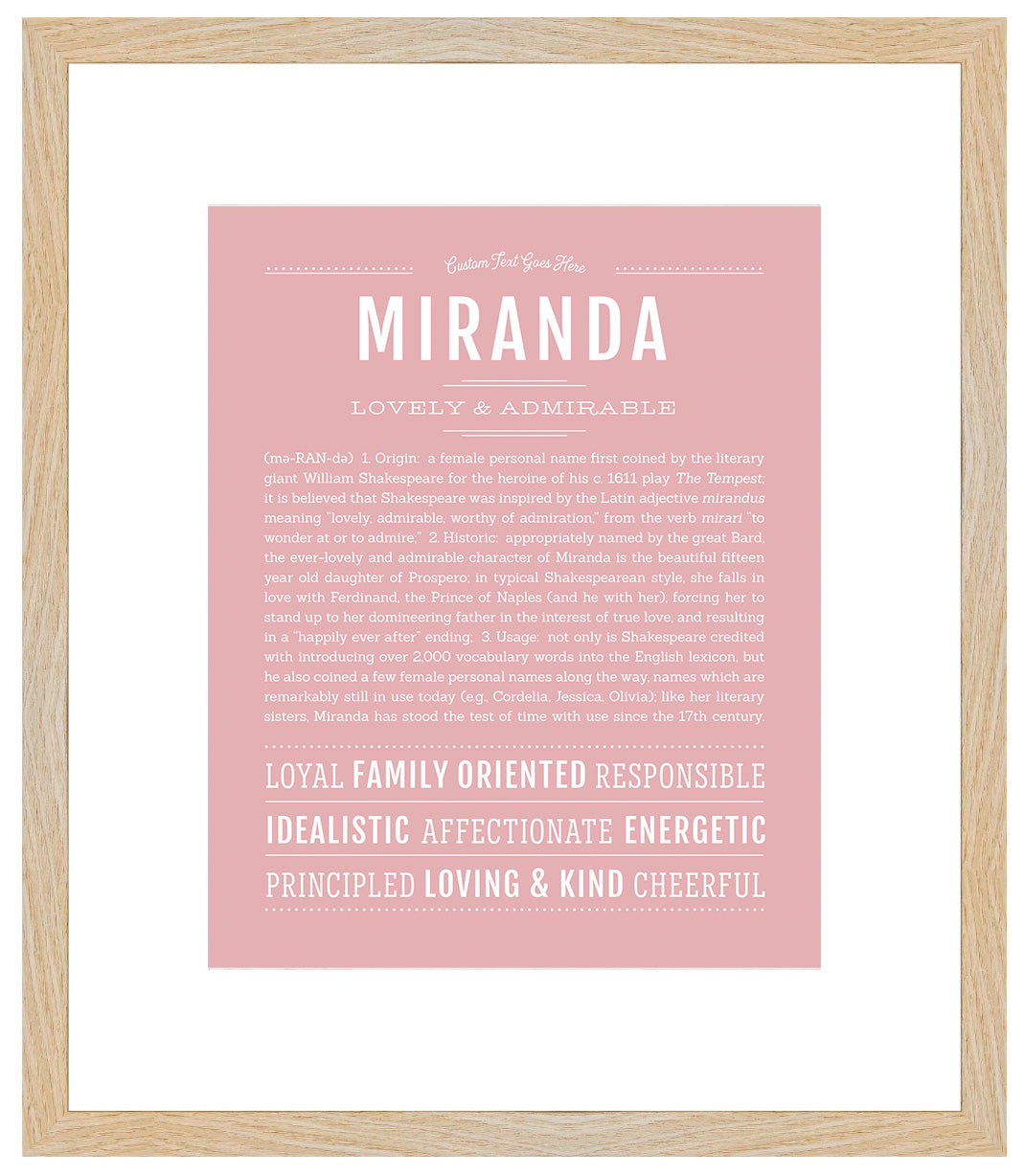 Miranda | Name Art Print