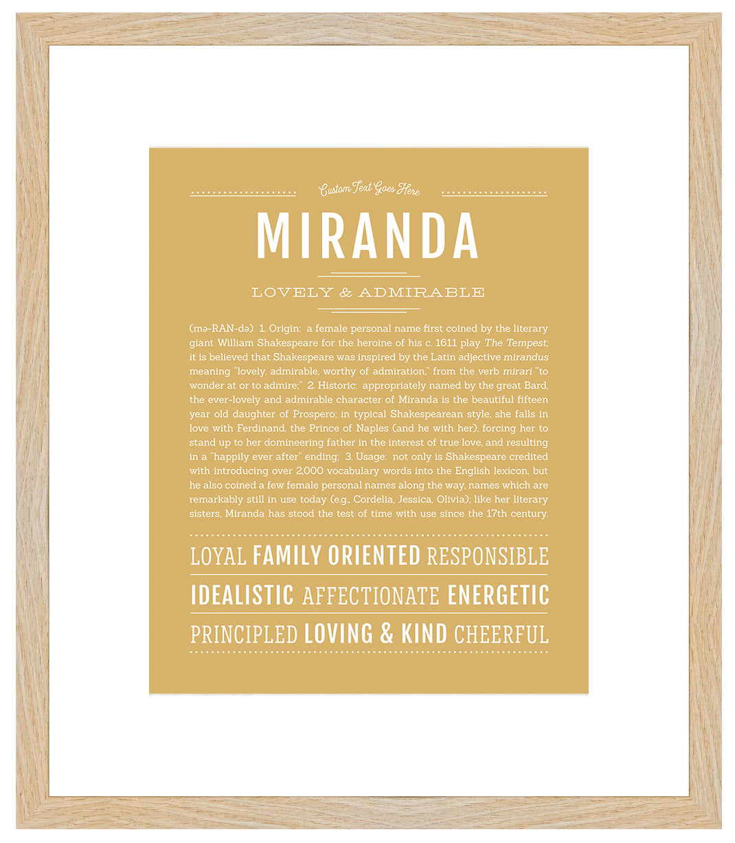 Miranda | Name Art Print