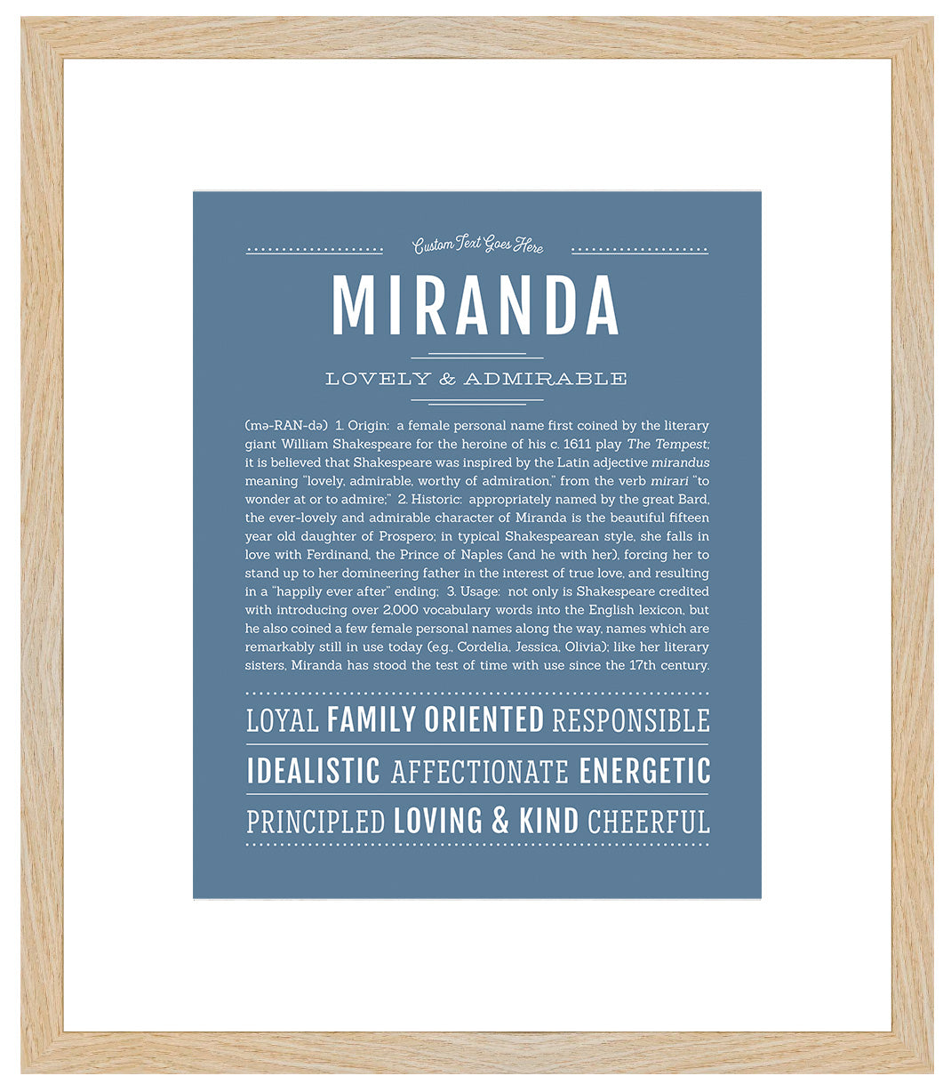 Miranda | Name Art Print