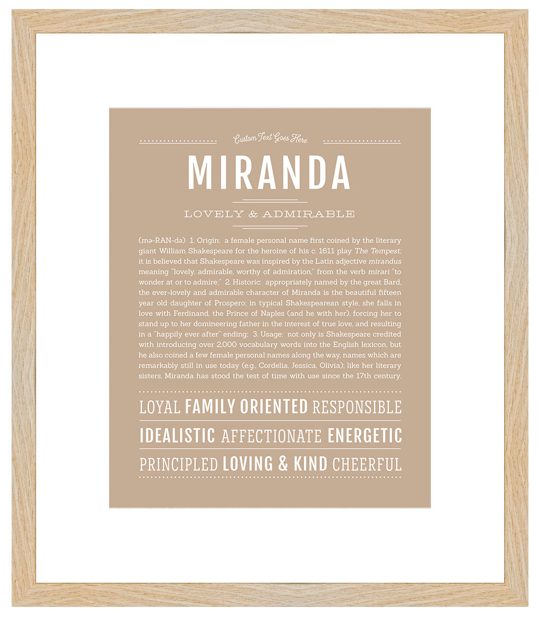 Miranda | Name Art Print