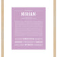 Miriam | Name Art Print