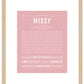 Missy | Name Art Print