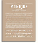 Monique | Name Art Print – Name Stories