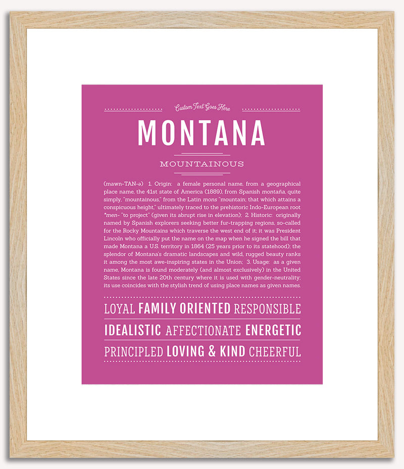 Montana (female) | Name Art Print