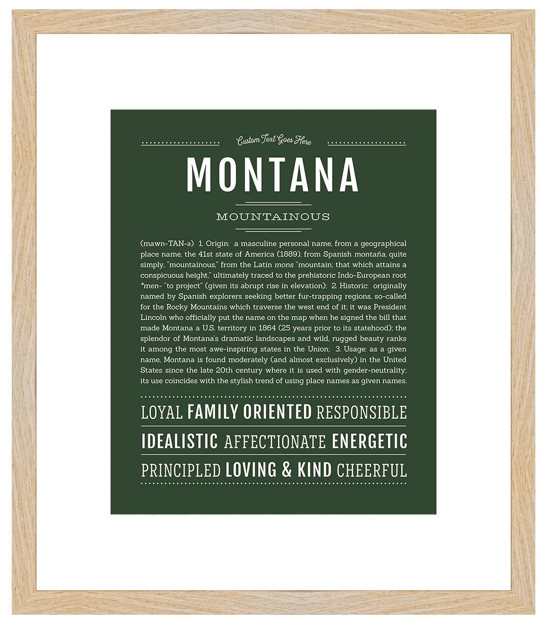 Montana (female) | Name Art Print