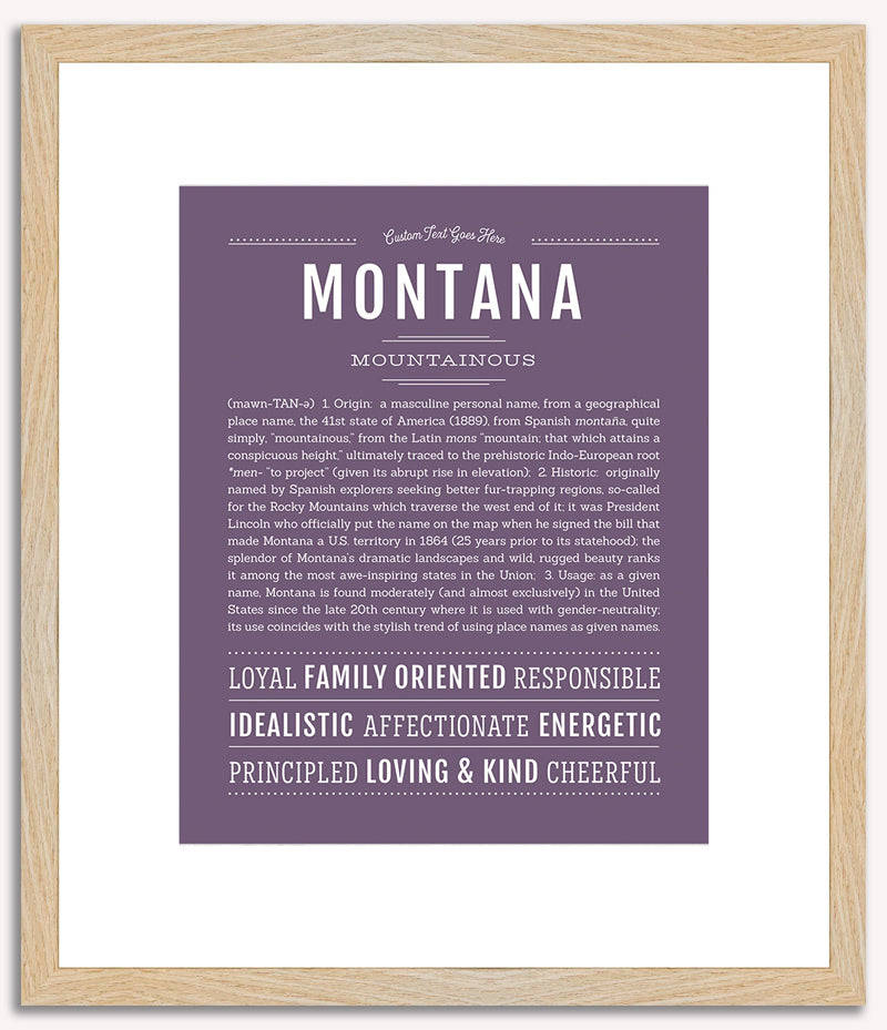 Montana (male) | Name Art Print