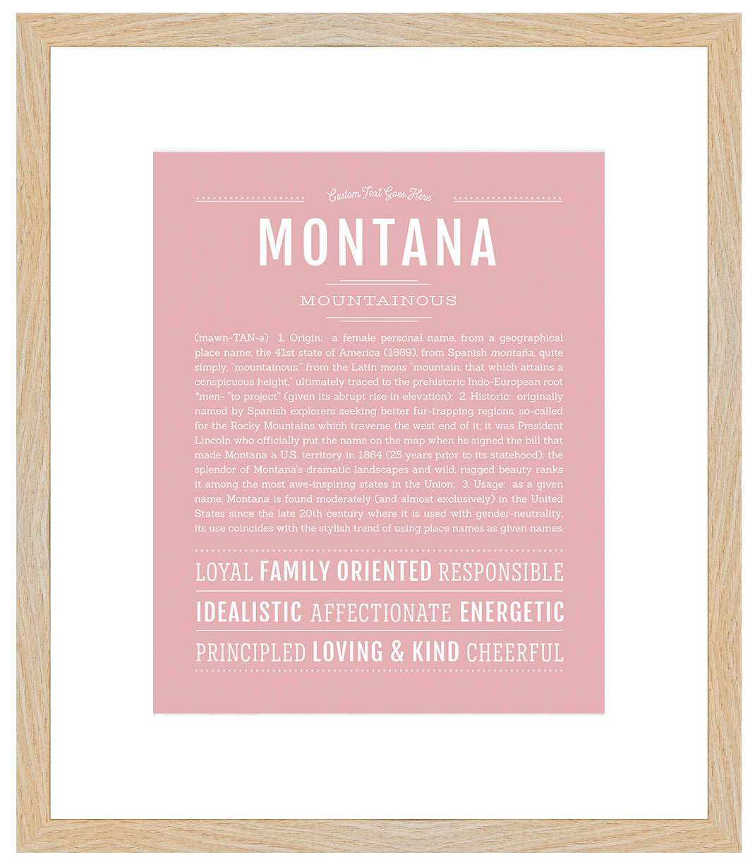 Montana (female) | Name Art Print