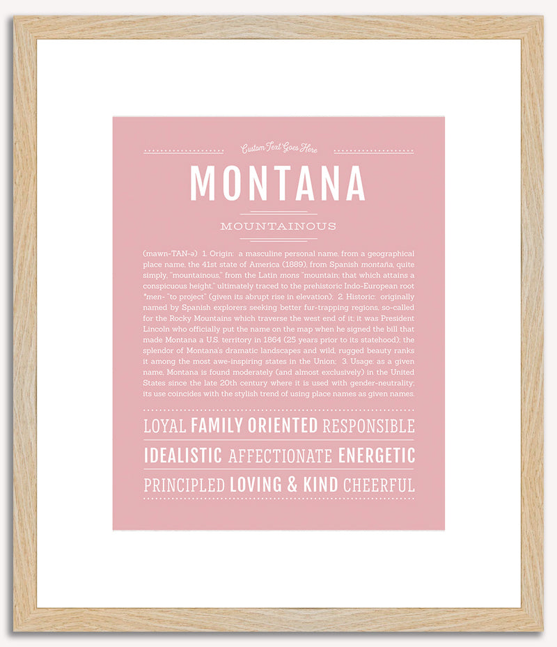 Montana (male) | Name Art Print