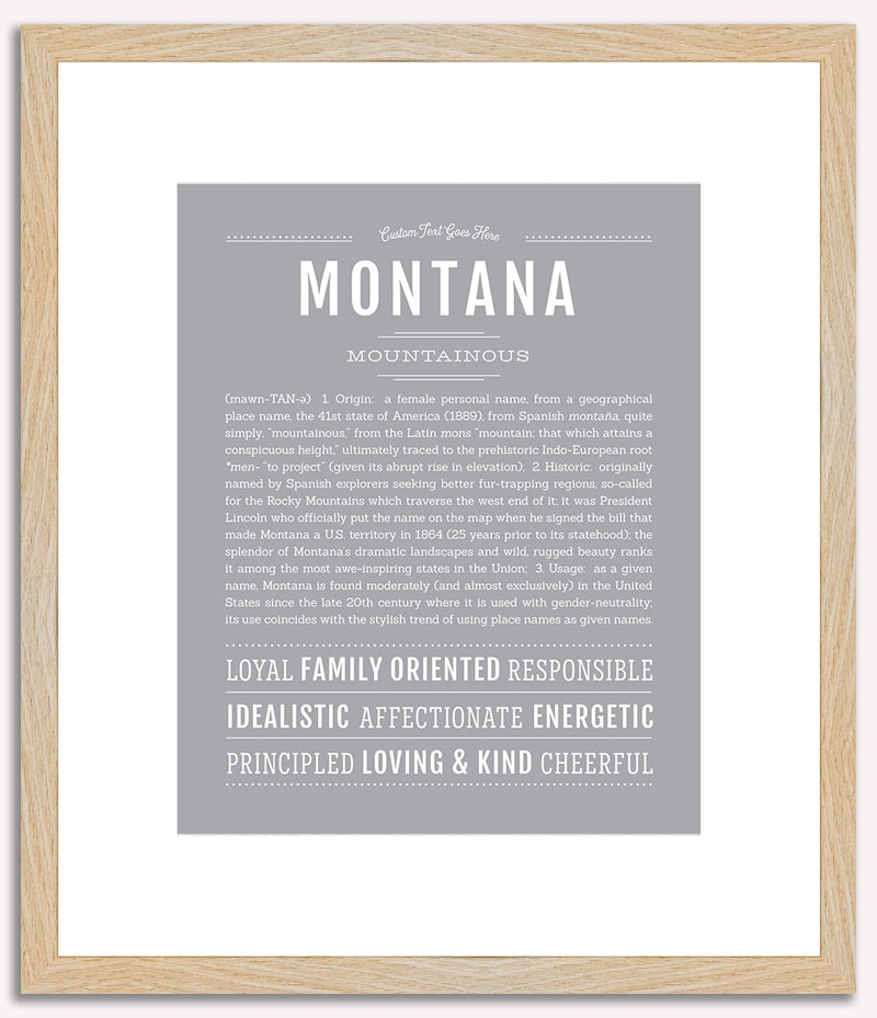 Montana (female) | Name Art Print