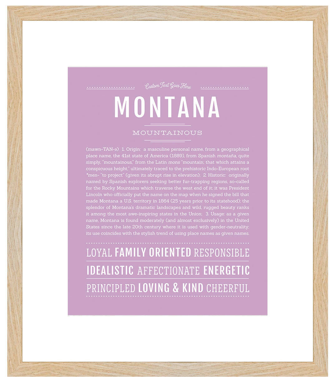 Montana (female) | Name Art Print