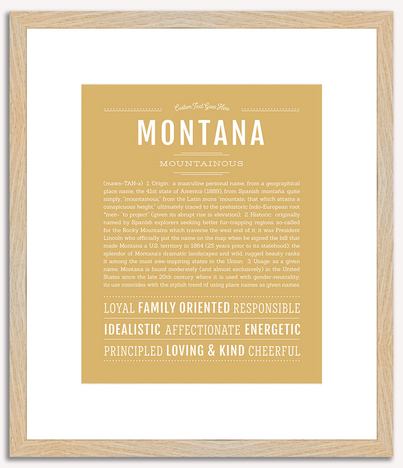 Montana (male) | Name Art Print