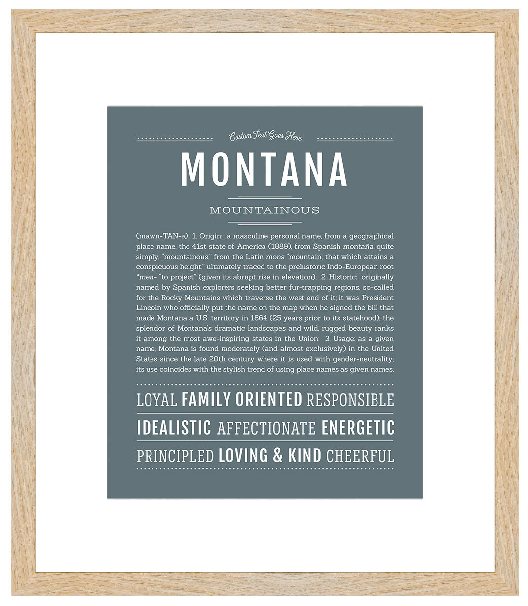 Montana (female) | Name Art Print