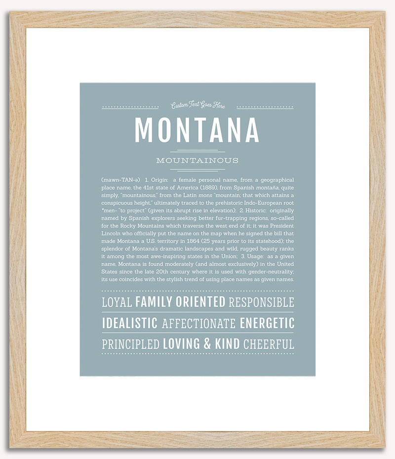 Montana (female) | Name Art Print