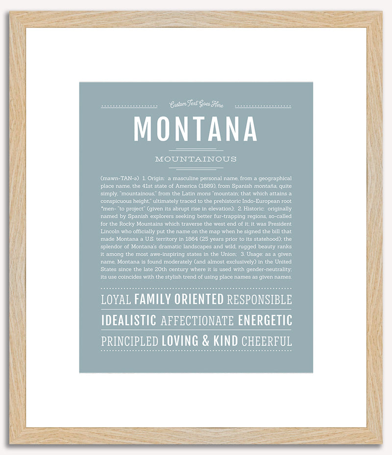 Montana (male) | Name Art Print