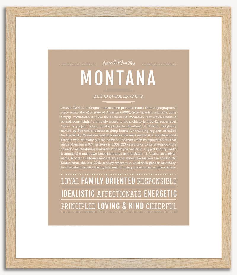 Montana (male) | Name Art Print