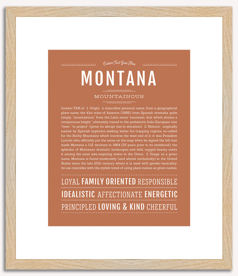 Montana (male) | Name Art Print