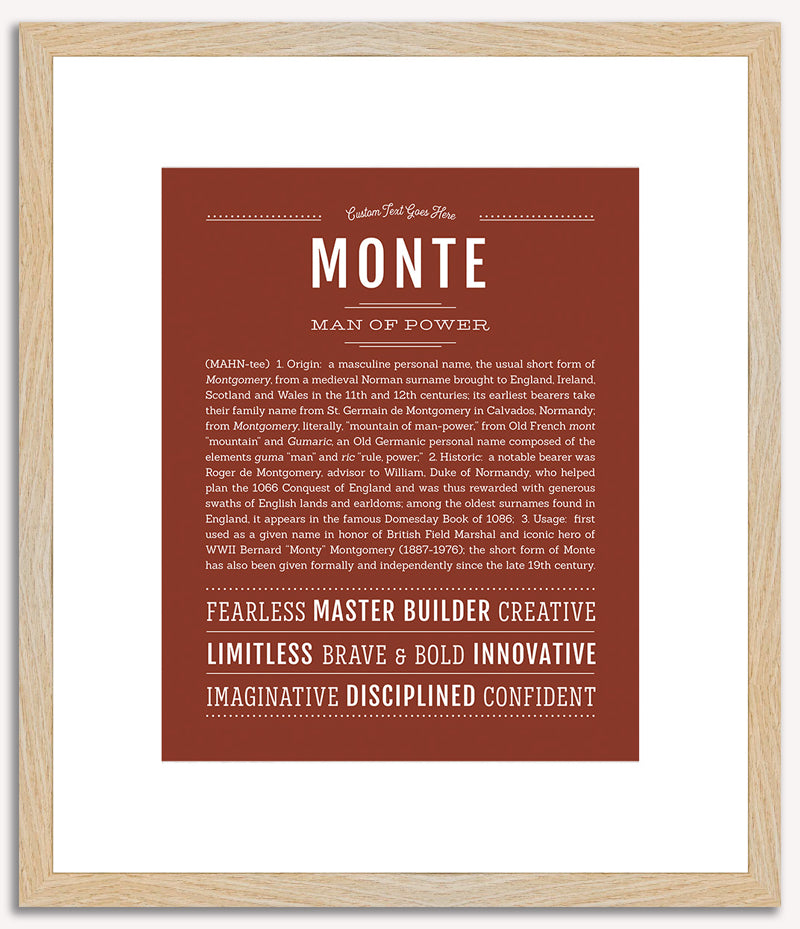 Monte | Name Art Print