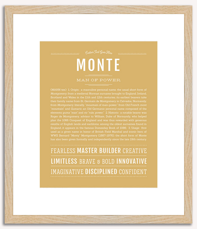 Monte | Name Art Print