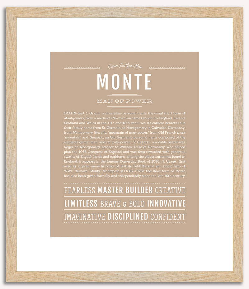 Monte | Name Art Print